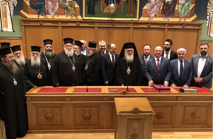 Председатель Комитета Госдумы встретился с Предстоятелем и членами Священного Синода Элладской Православной Церкви