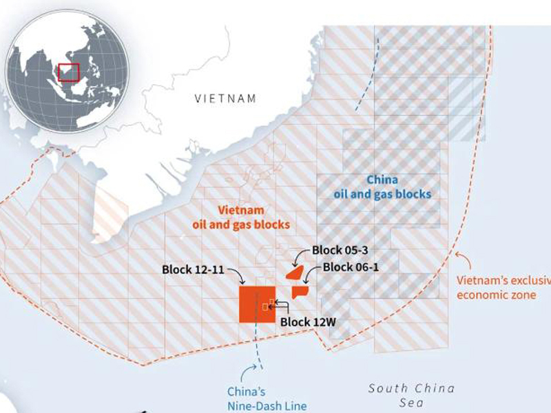 СМИ: Китай объявил своей юрисдикцией российские месторождения газа на шельфе Вьетнама