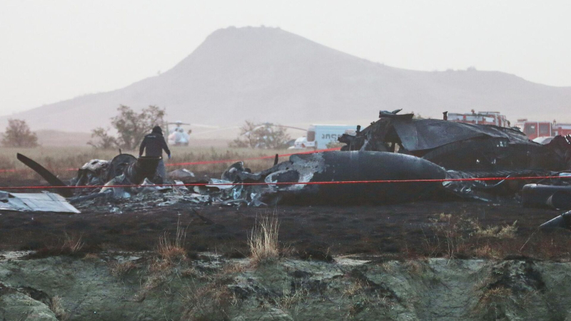 Место крушения турецкого военно-транспортного самолета Lockheed C-130 Hercules в районе грузино-азербайджанской границы