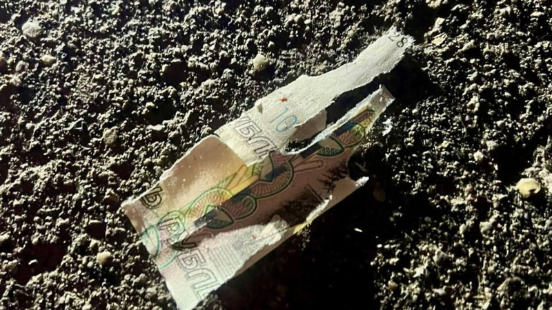 Остатки купюры, которой было замаскировано взрывное устройство 
